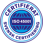 Certifierat ISO 45001 arbetsmiljö 